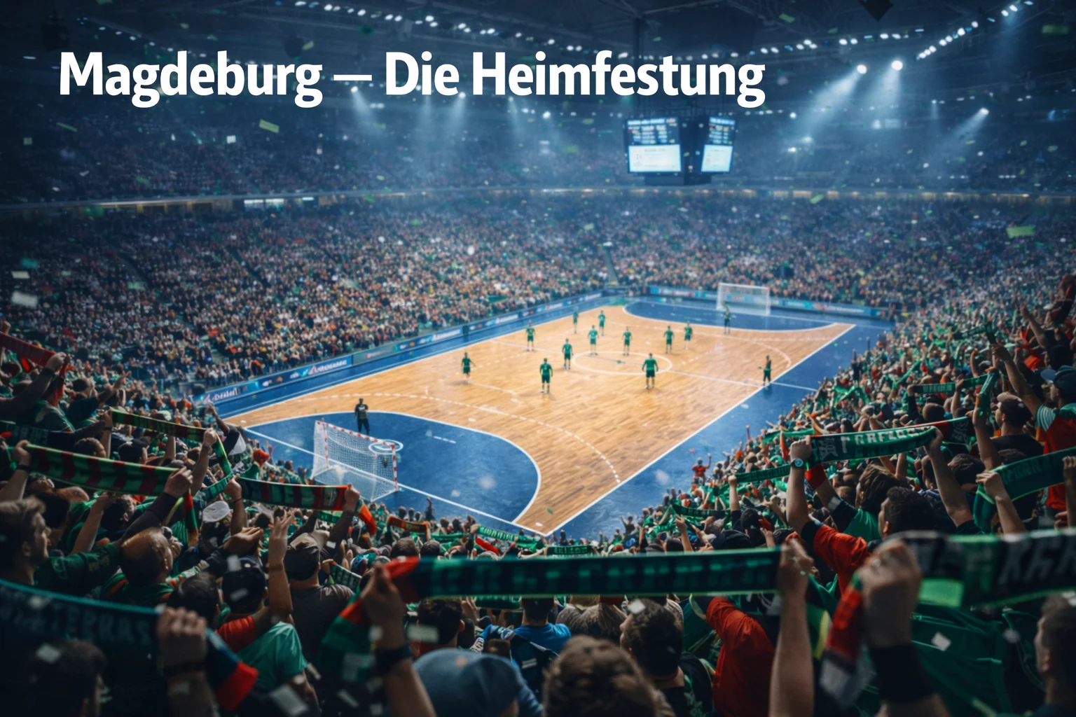 SC Magdeburg Handball — ausverkaufte GETEC Arena mit Fanstimmung