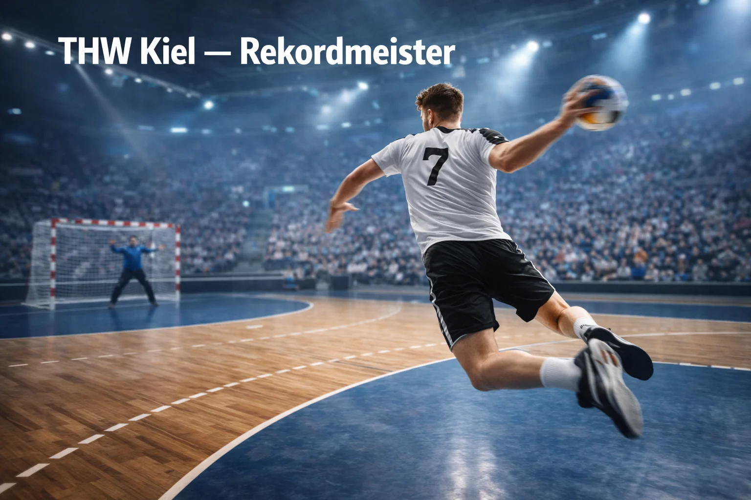 THW Kiel Handball-Spieler beim Torwurf in der Wunderino Arena
